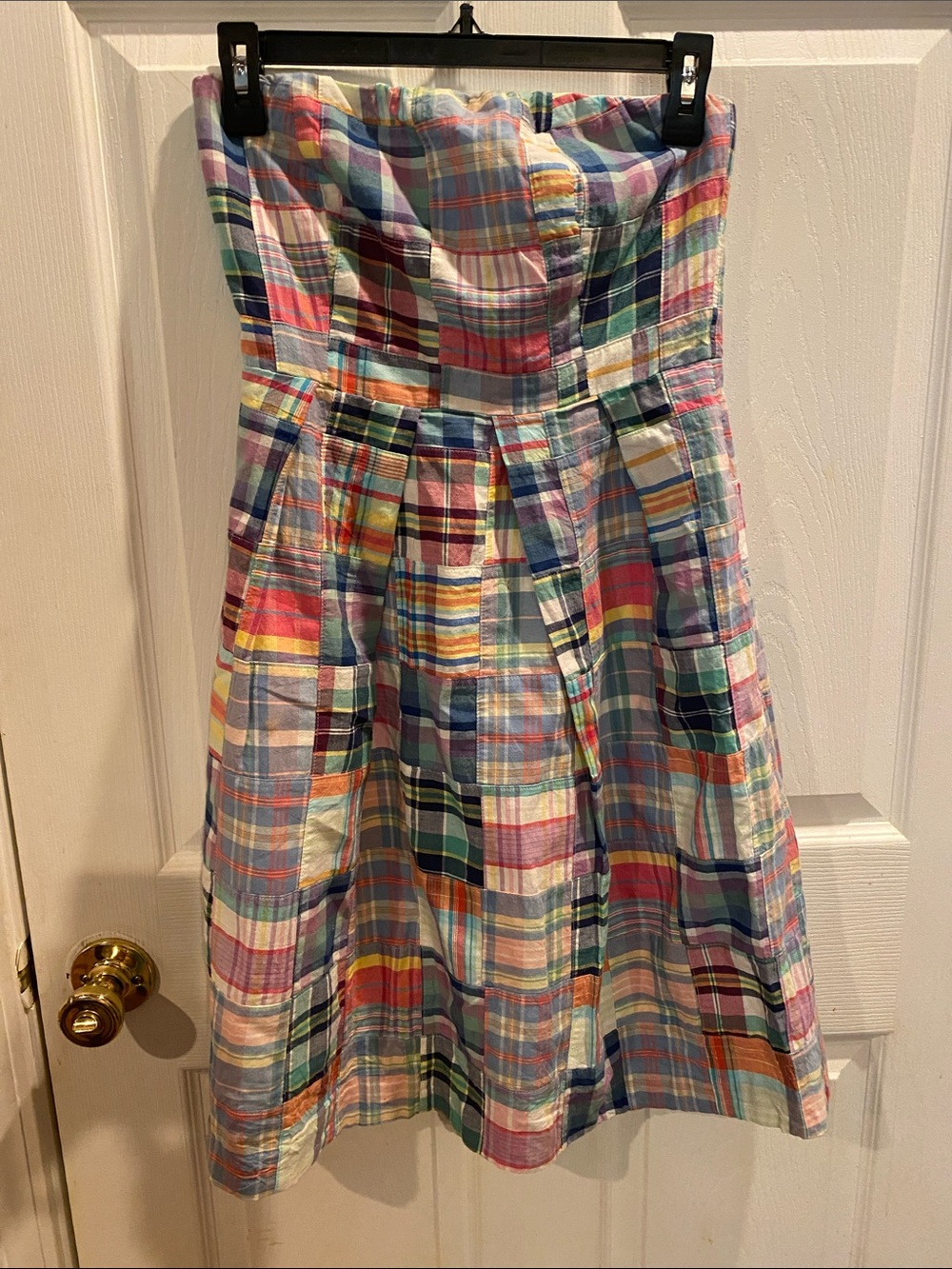 J. Crew Strapless Plaid Pastel Sundress - Multicolor size 0 m29